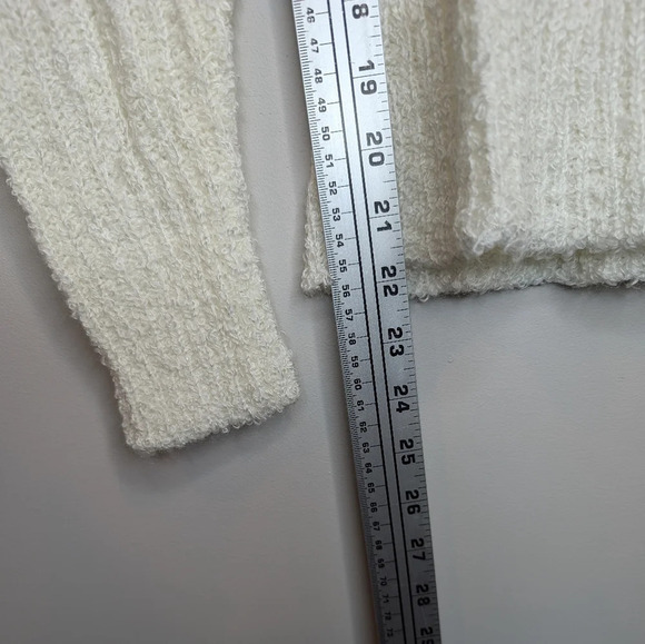 Vintage Glentex Cream Soft Fuzzy Knit Two Button Cardigan Women Medium - Picture 5 of 9